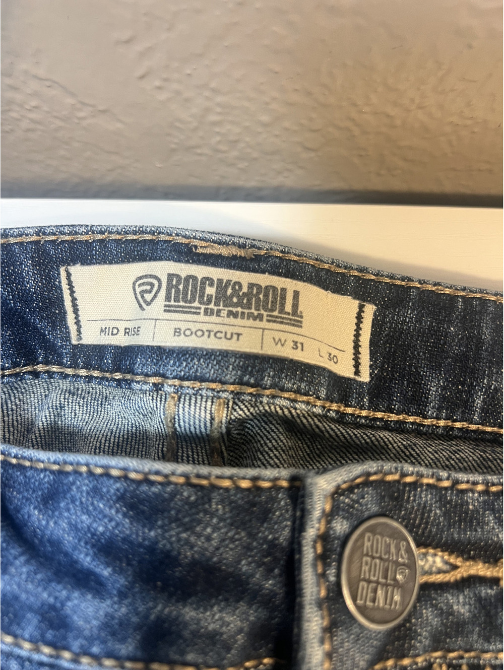 Rock & Roll Denim Women’s 31x30 Mid Rise Bootcut Jeans Western